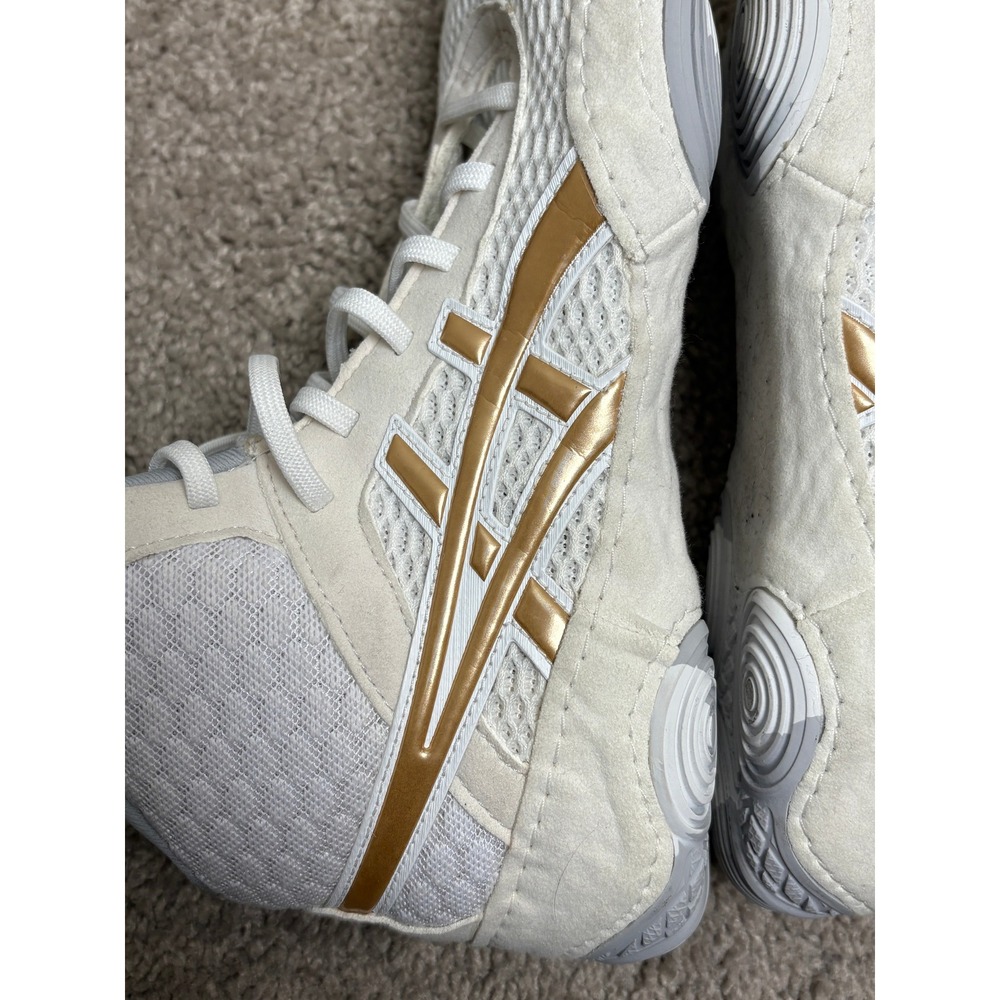 Asics Matcontrol 2 Wrestling Shoes White Gold 1082A001 Womens 9 Mens 7.5 - Picture 9 of 9